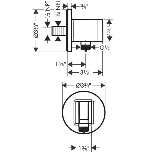Hansgrohe FixFit Handheld Shower Wall Outlet Thread Connection Wayfair